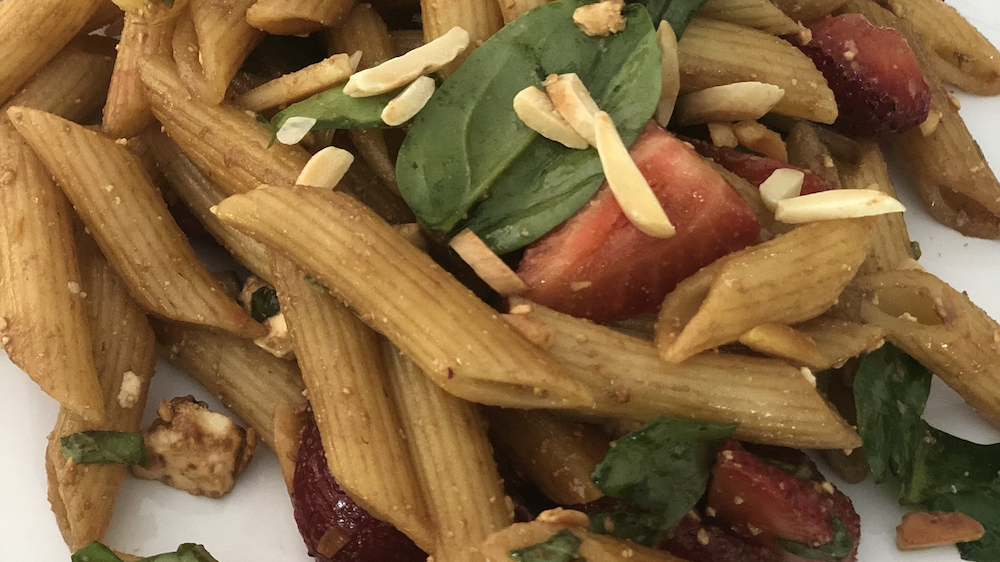 Strawberry Balsamic Pasta Salad