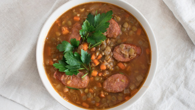 Rosemary, Lentil and Sausage Soup
