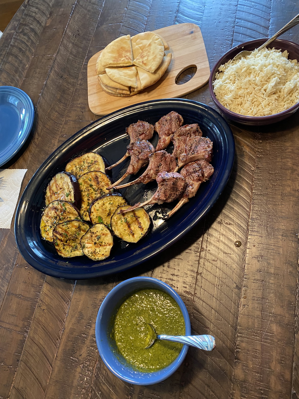 Grilled Lamb Chops with Mint Chimichurri