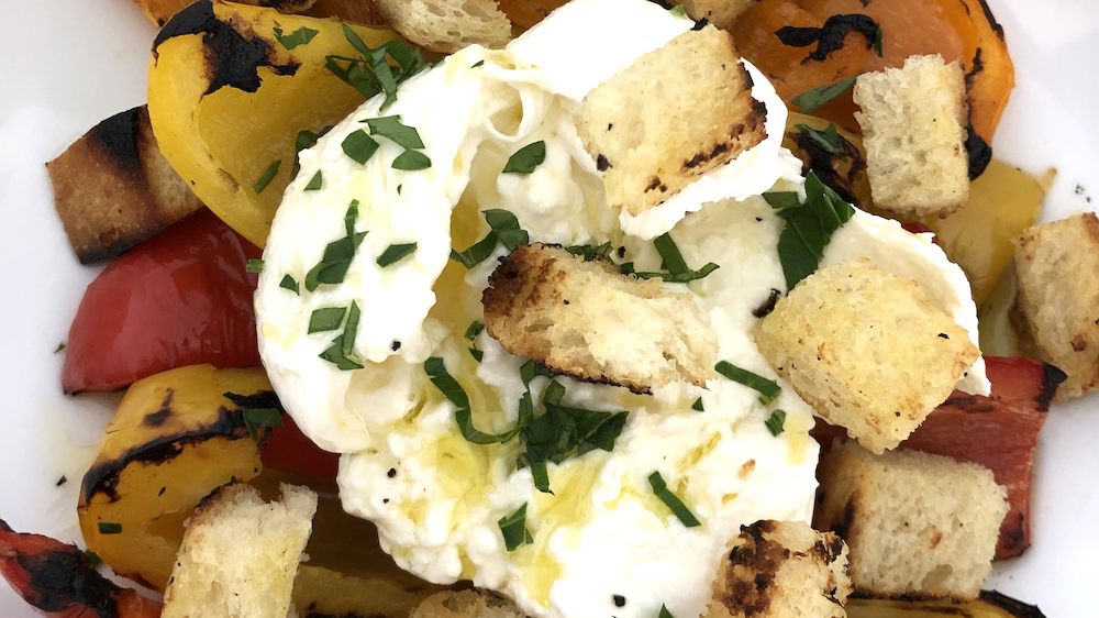 Image of Grilled Peppers with Burrata