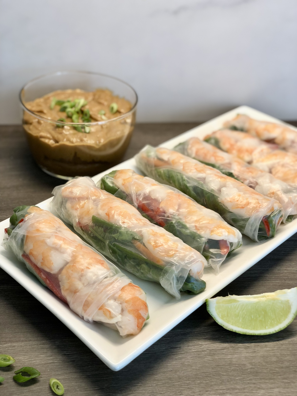 Fresh Shrimp Rolls with Peanut Sauce