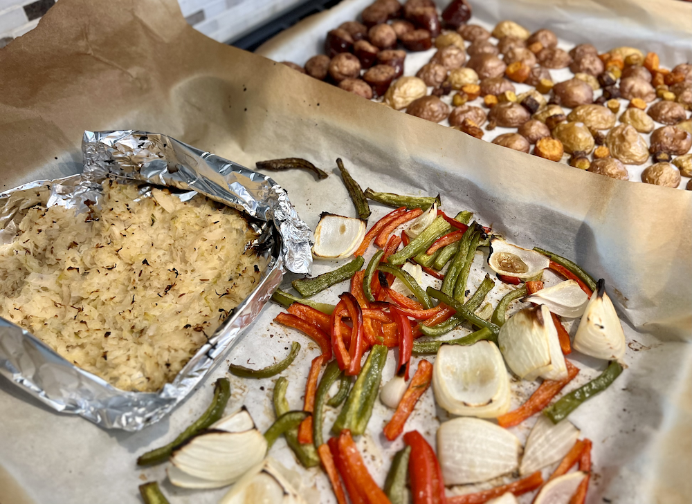 Kielbasa and Sauerkraut Sheet Pan Dinner