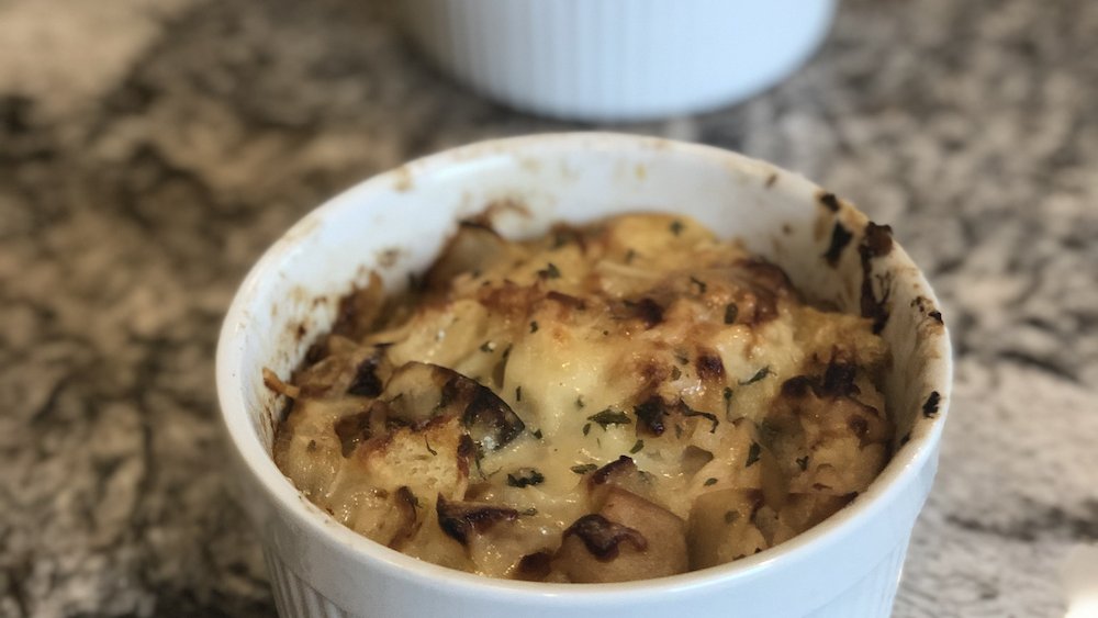 Onion, Apple and Cheese Gratin