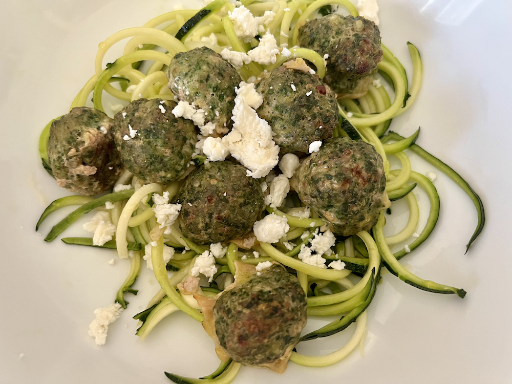 Zucchini Noodles with Mini Meatballs