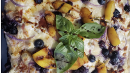 Image of Four Cheese Peach and Blueberry Pizza