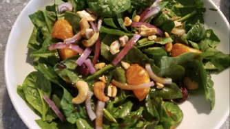 Orange and Red Spinach Salad