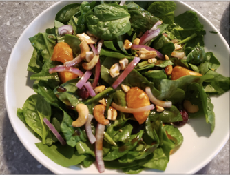 Orange and Red Spinach Salad