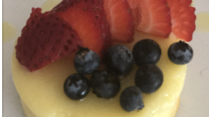 Image of Olive Oil Pudding Cake with Berries