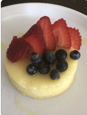 Olive Oil Pudding Cake with Berries
