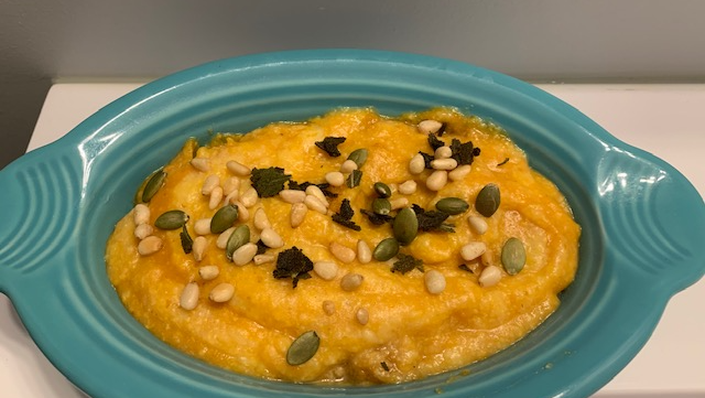 Image of Pumpkin Polenta with Roasted Pine Nuts