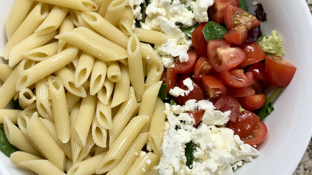 Goat Cheese and Arugula with Pasta
