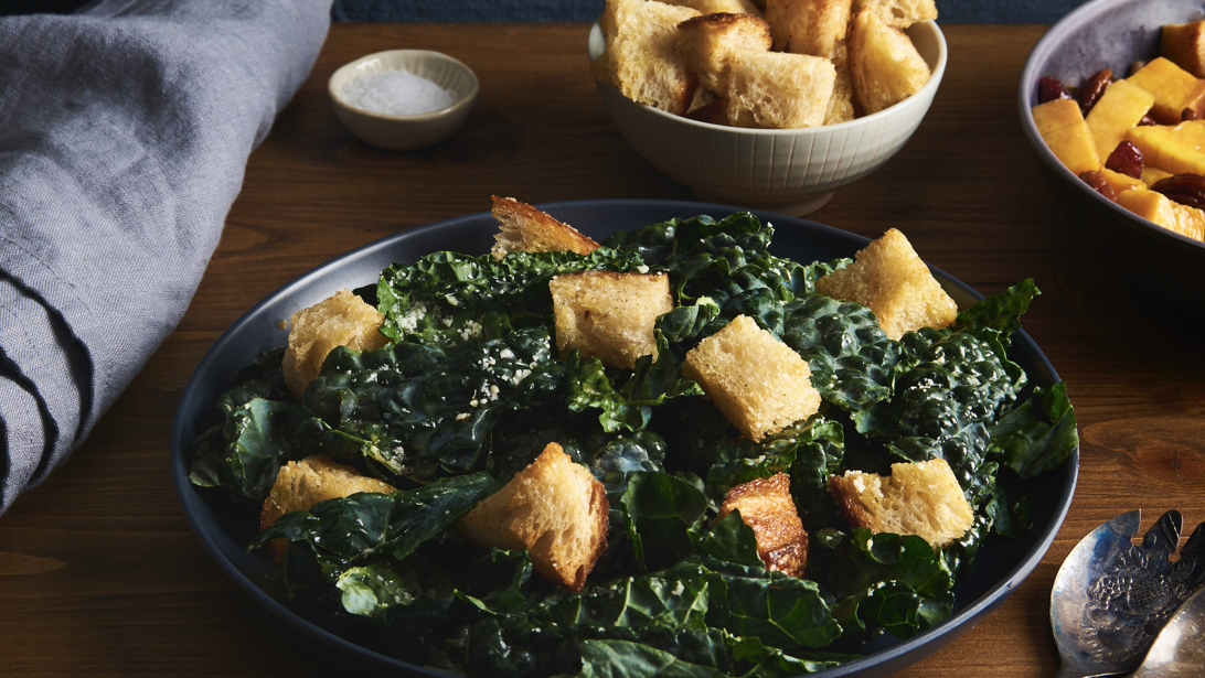 Crunchy Kale Caesar Salad