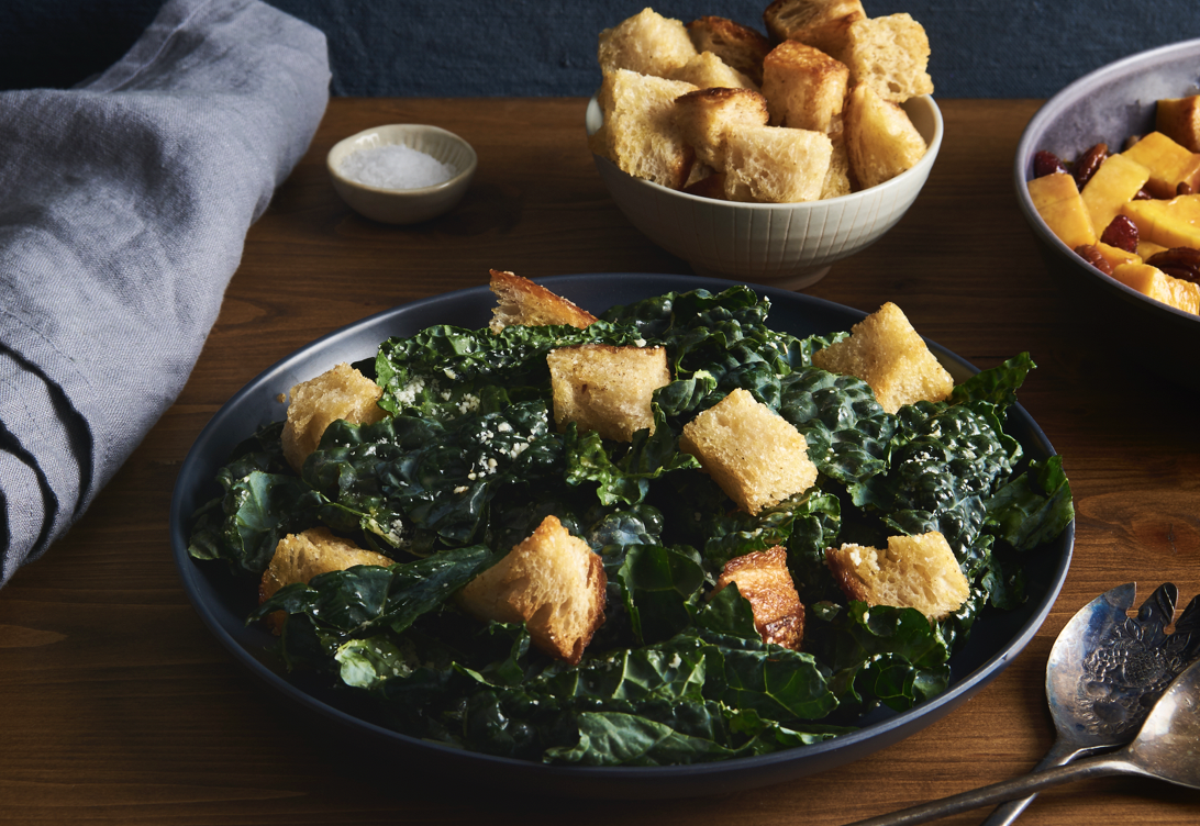 Crunchy Kale Caesar Salad