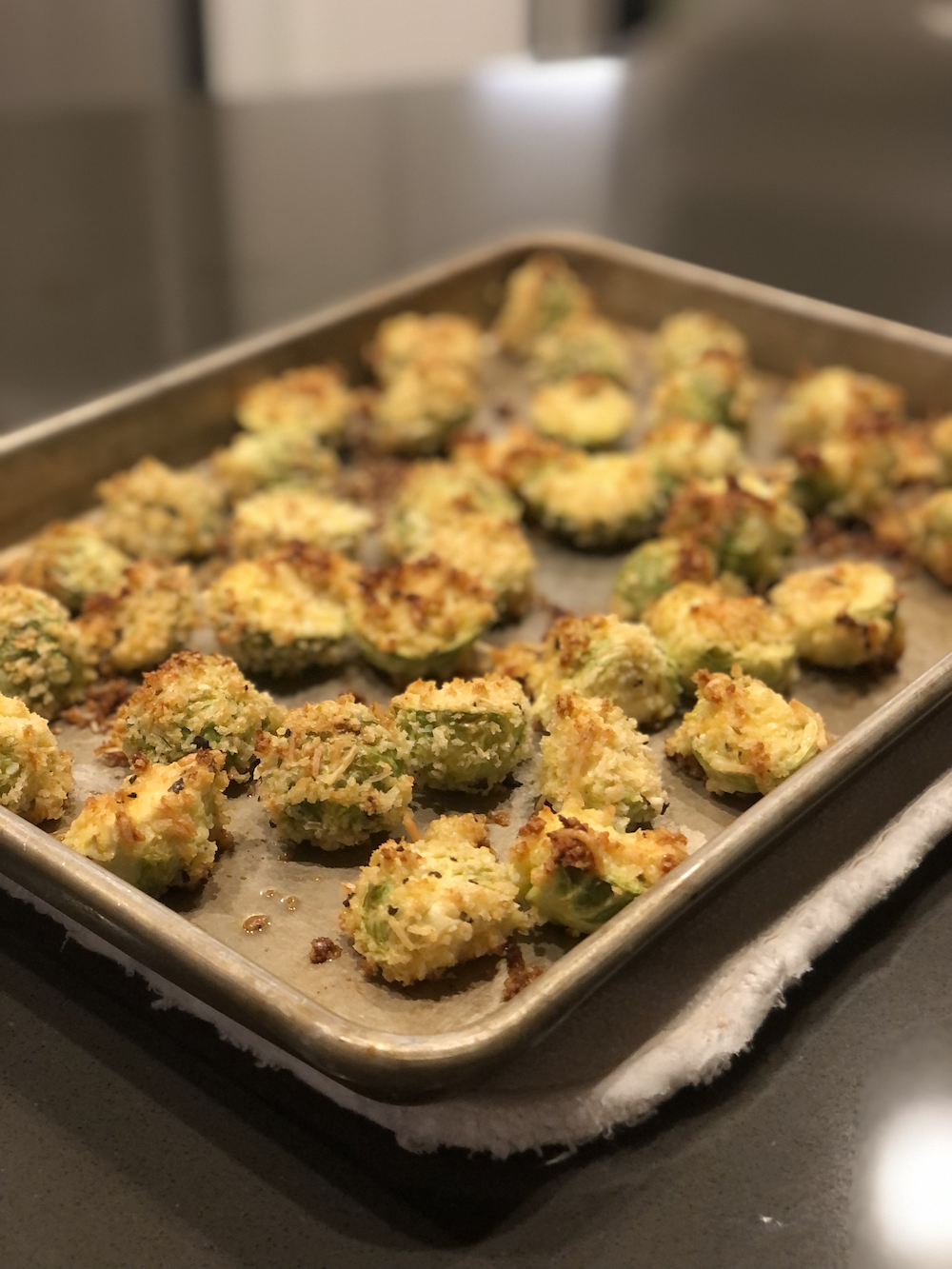 Parmesan Crusted Brussels Sprouts