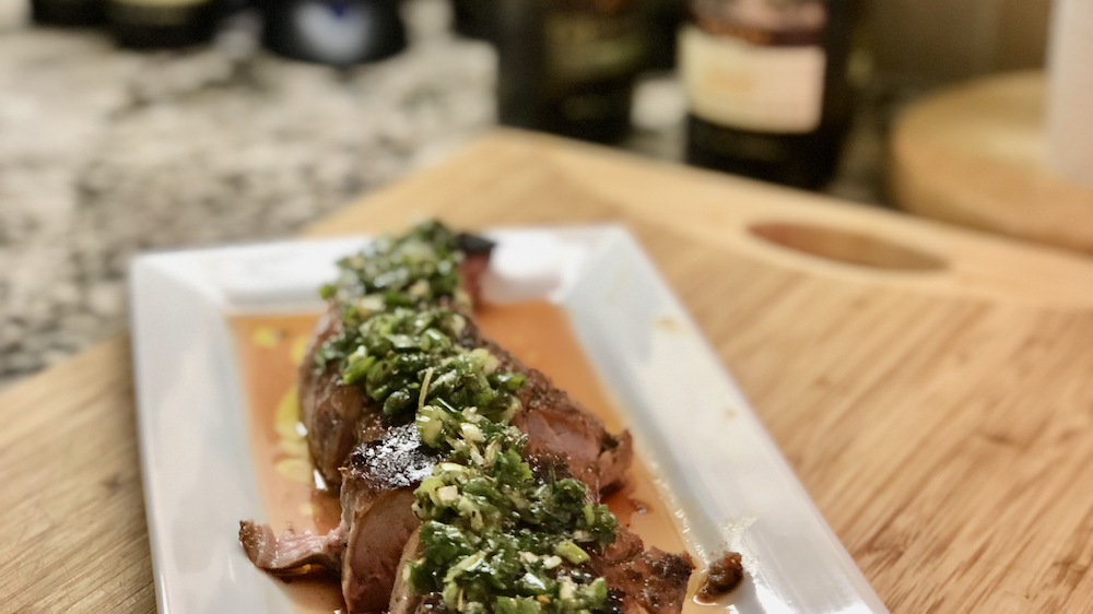 Image of Grilled Pork with Herb Sauce