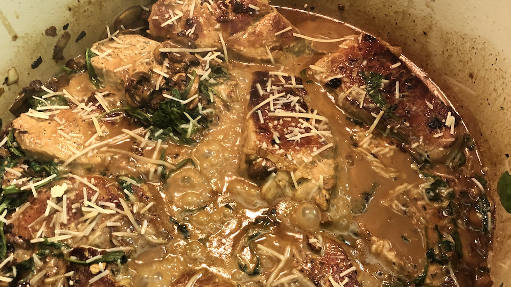 Pork Chops with Garlic Cream Sauce
