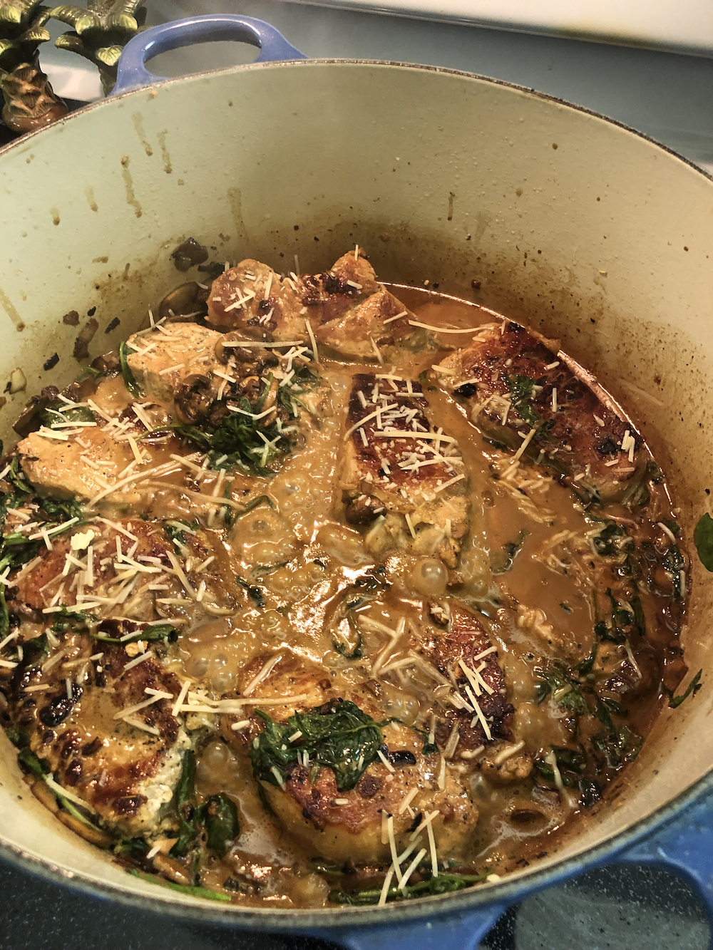 Pork Chops with Garlic Cream Sauce