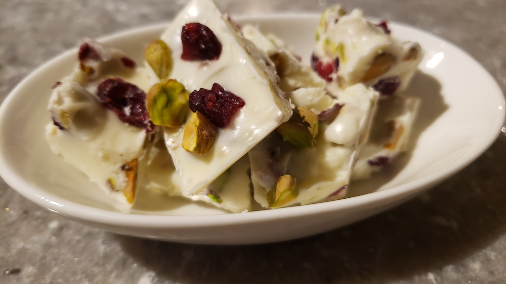 Cranberry Pistachio White Chocolate Truffles