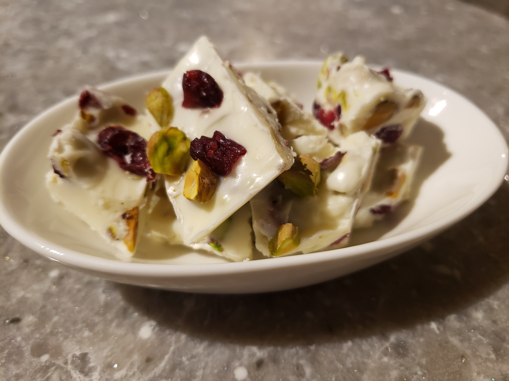 Cranberry Pistachio White Chocolate Truffles