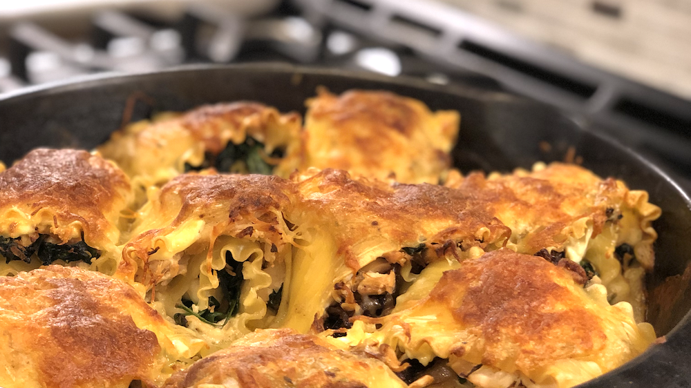 French Onion Lasagna Roll Ups
