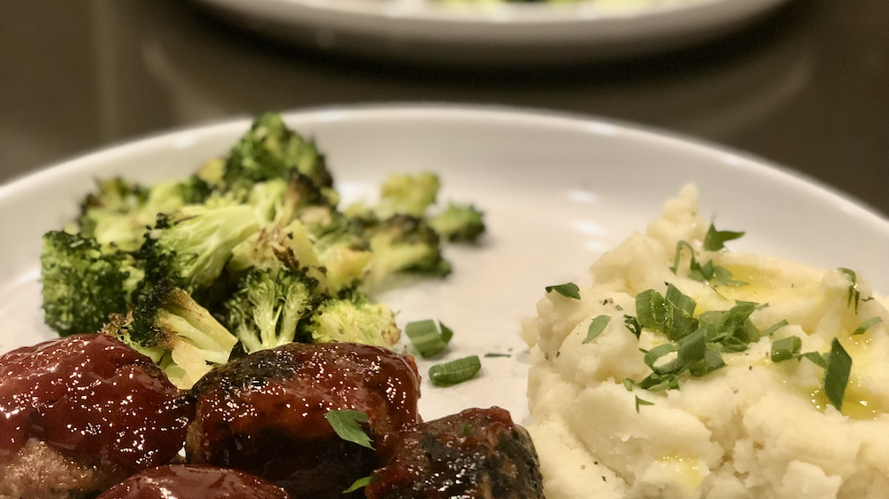 Image of Turkey Meatloaf with Roasted Garlic Cauliflower