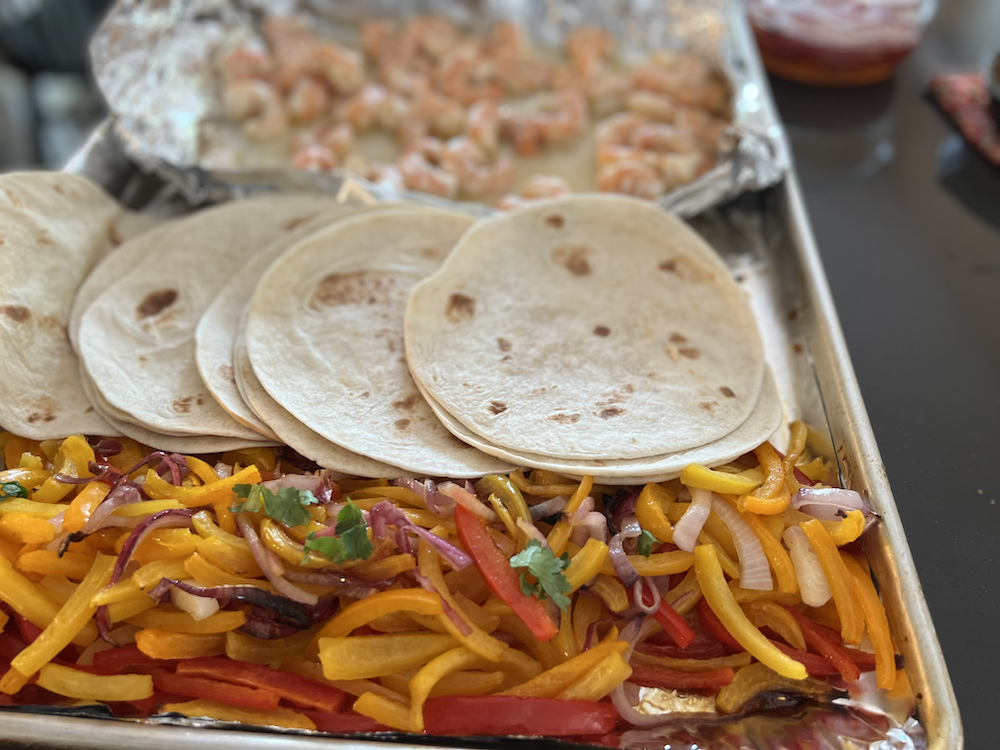 Sheet Pan Lime Shrimp Fajitas