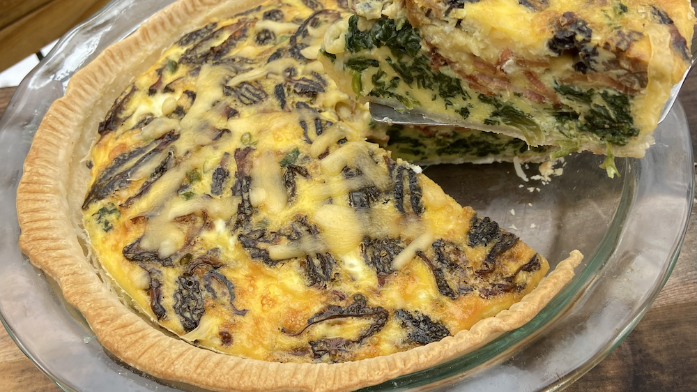 Image of Morel, Spinach and Bacon Quiche with Gouda