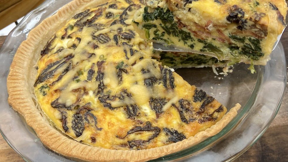 Morel, Spinach and Bacon Quiche with Gouda