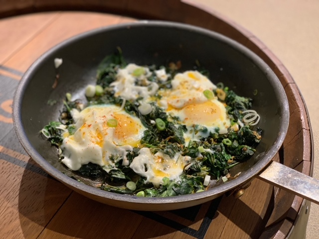 Skillet Baked Eggs with Spinach