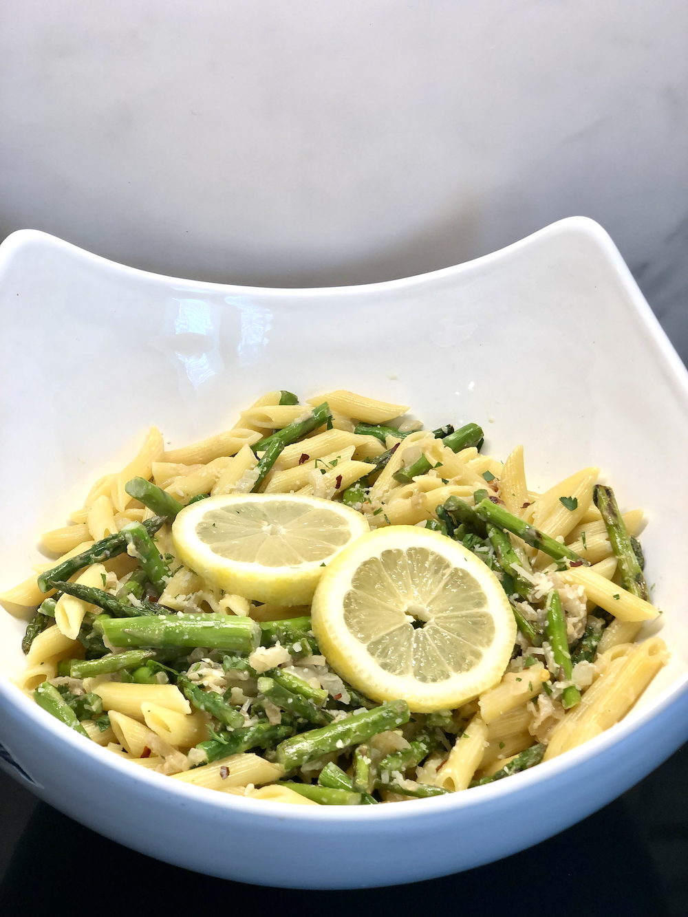 Lemony Asparagus with Pasta