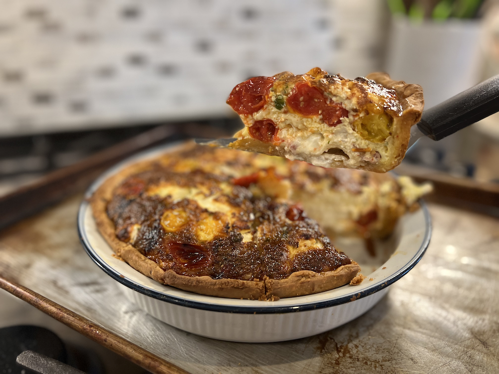 Burst Tomato Goat Cheese Quiche
