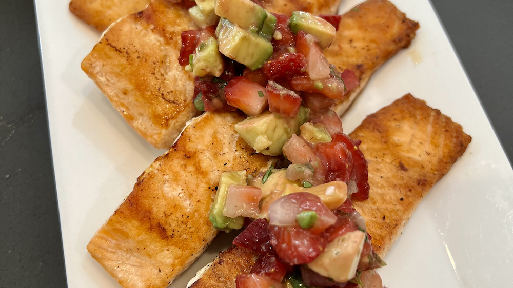 Strawberry Avocado Salsa with Salmon