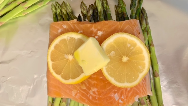 Image of Grilled Salmon and Lemon Asparagus Foil Packet