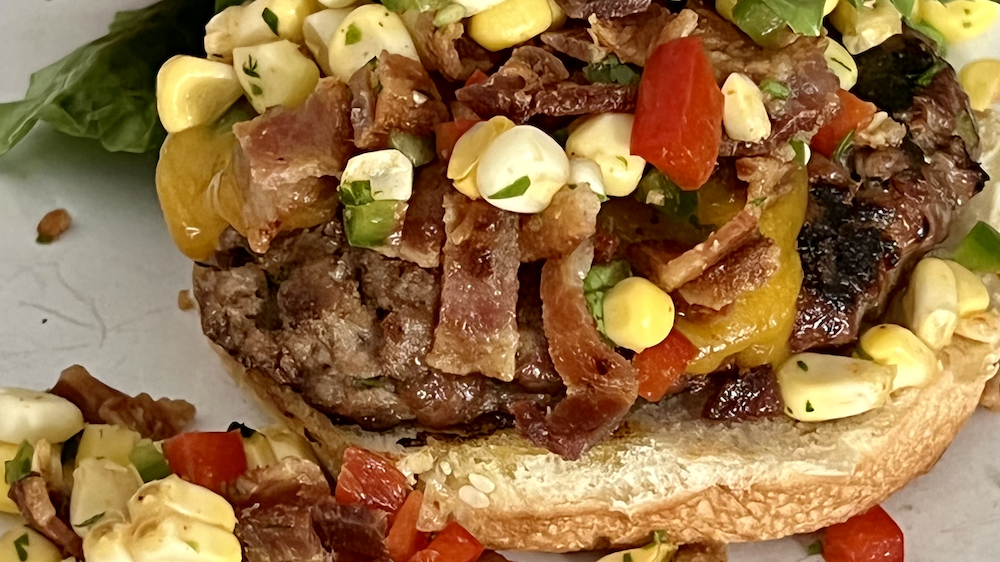 Corn and Bacon Salsa Burger