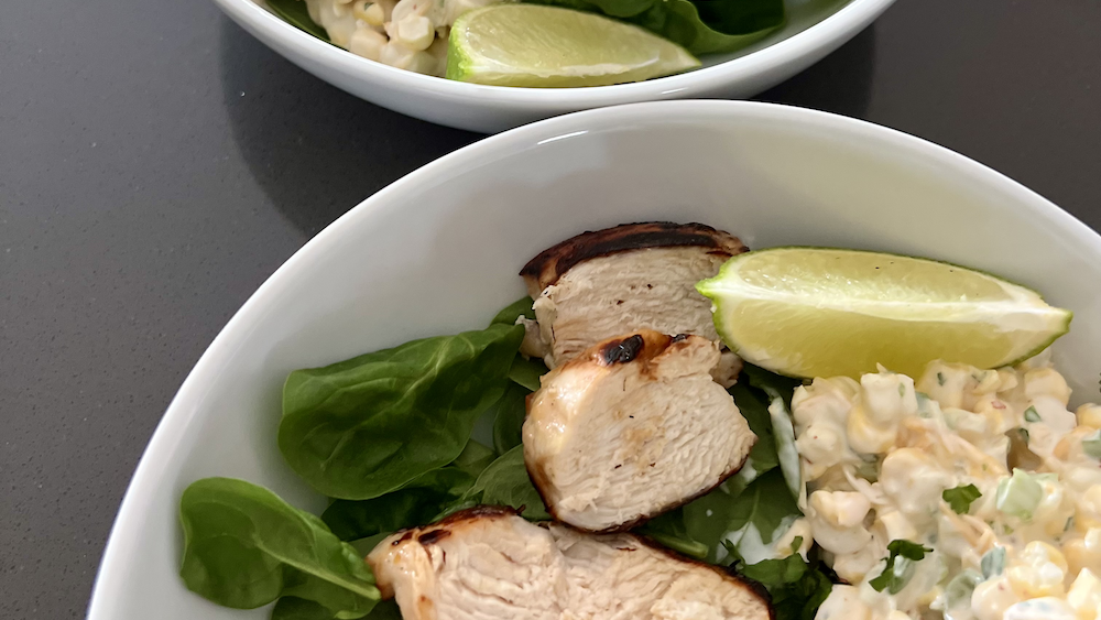 Honey Chicken with Corn Salad