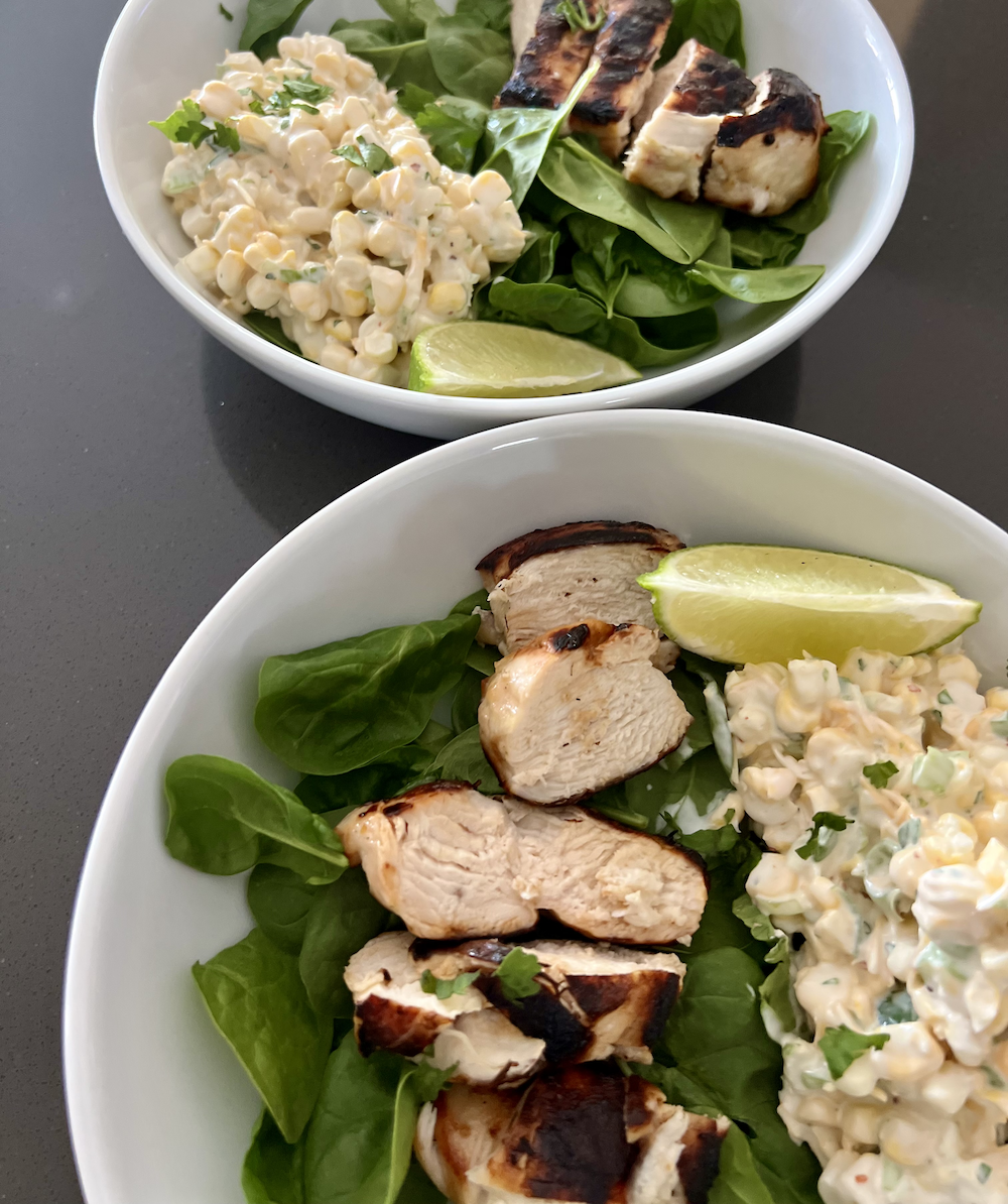 Honey Chicken with Corn Salad