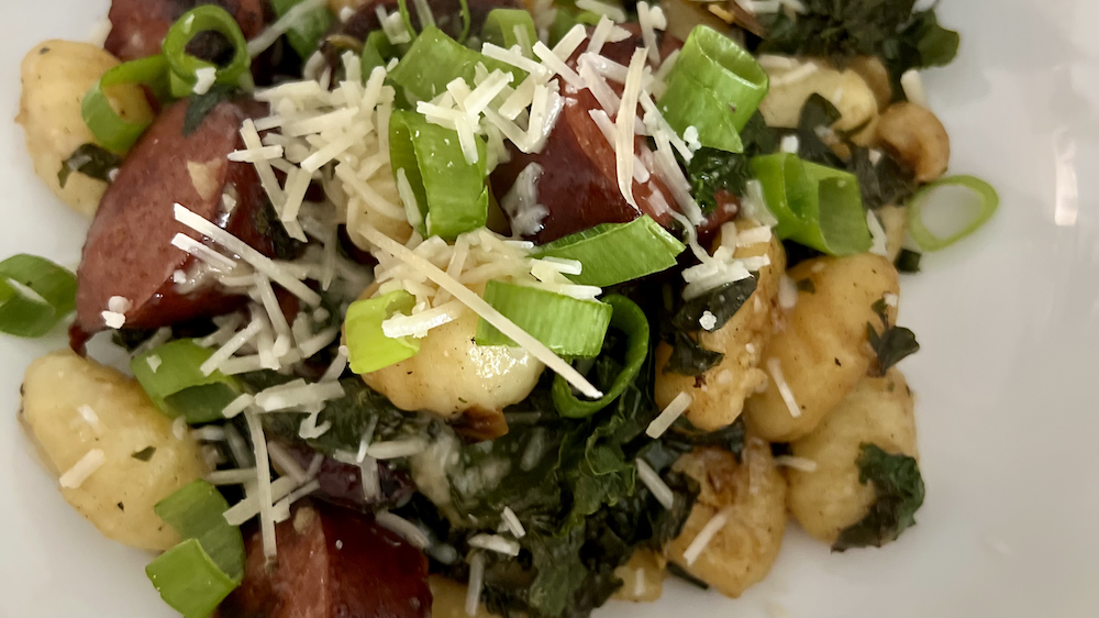Sausage, Kale, Gnocchi Skillet