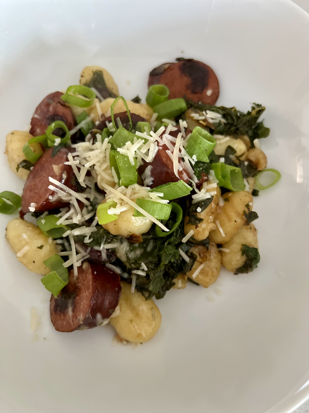 Sausage, Kale, Gnocchi Skillet