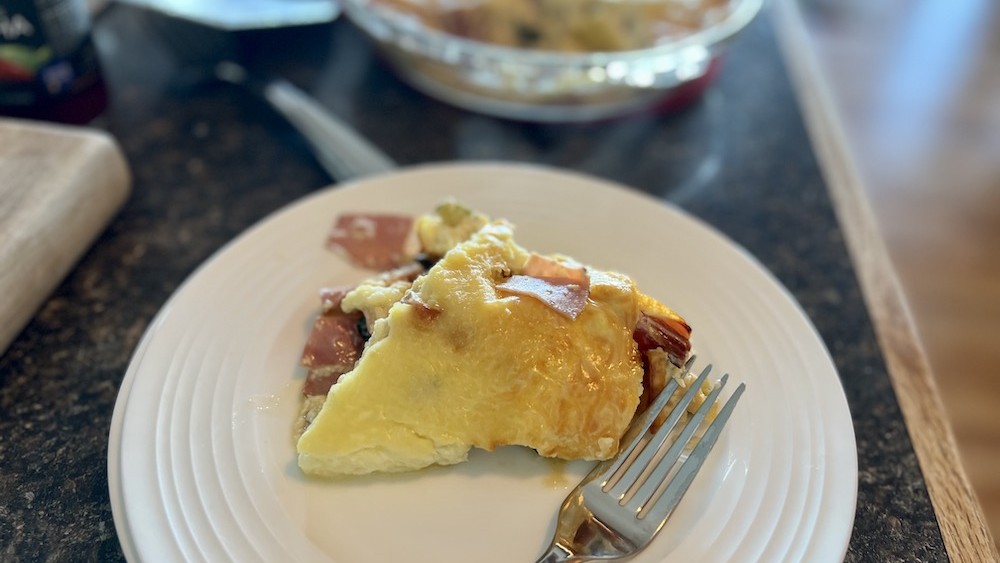Crustless Ham and Swiss Quiche