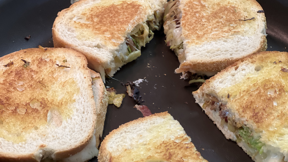 Balsamic Brussels Sprouts Grilled Cheese