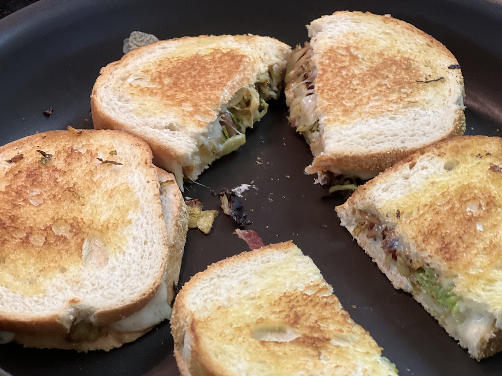 Balsamic Brussels Sprouts Grilled Cheese