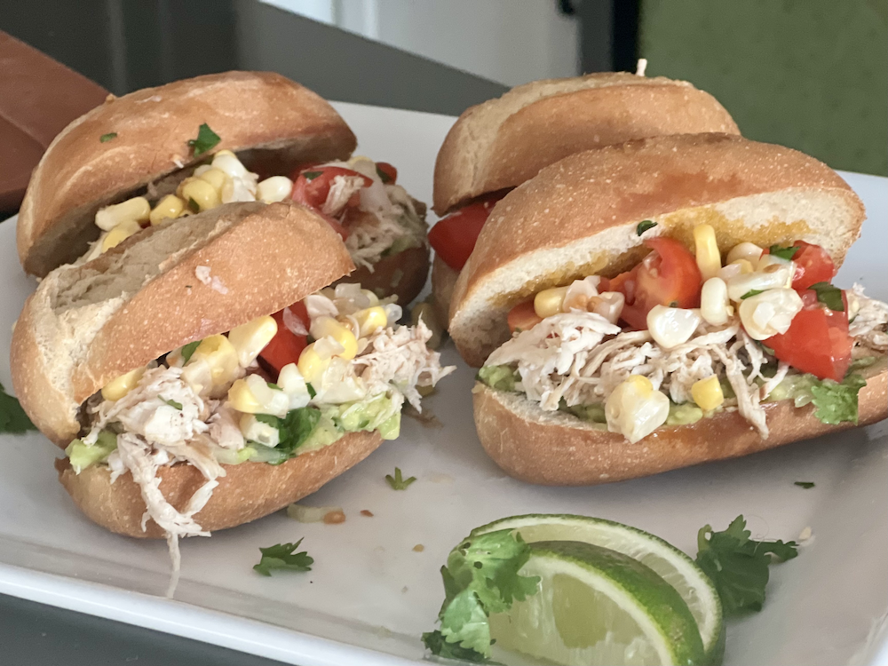 Pulled Chicken Guacamole Sliders