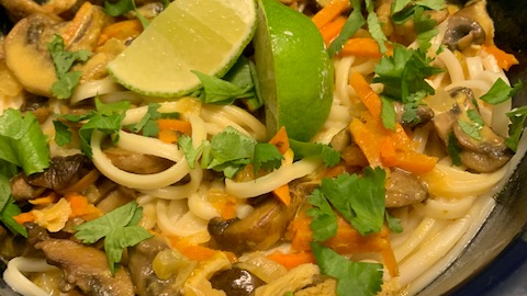 Mushroom Curry Udon Bowl