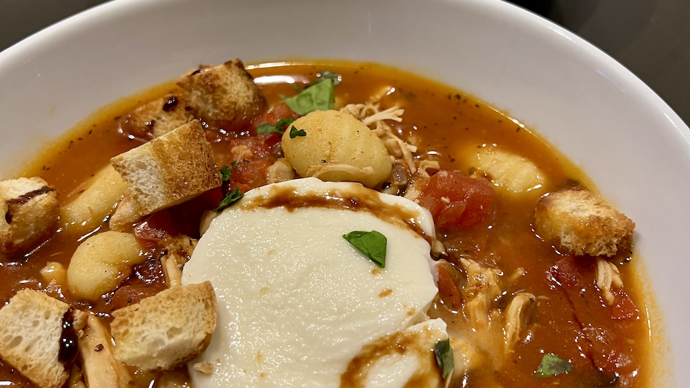 Image of Caprese Chicken Gnocchi Soup