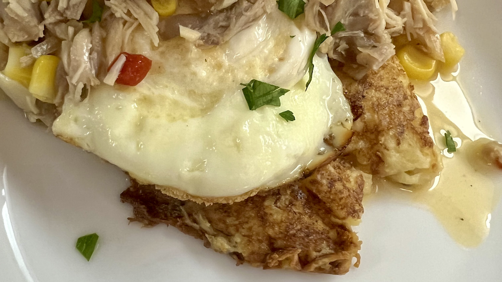 Image of Potato Cakes with Turkey Red Pepper Hash