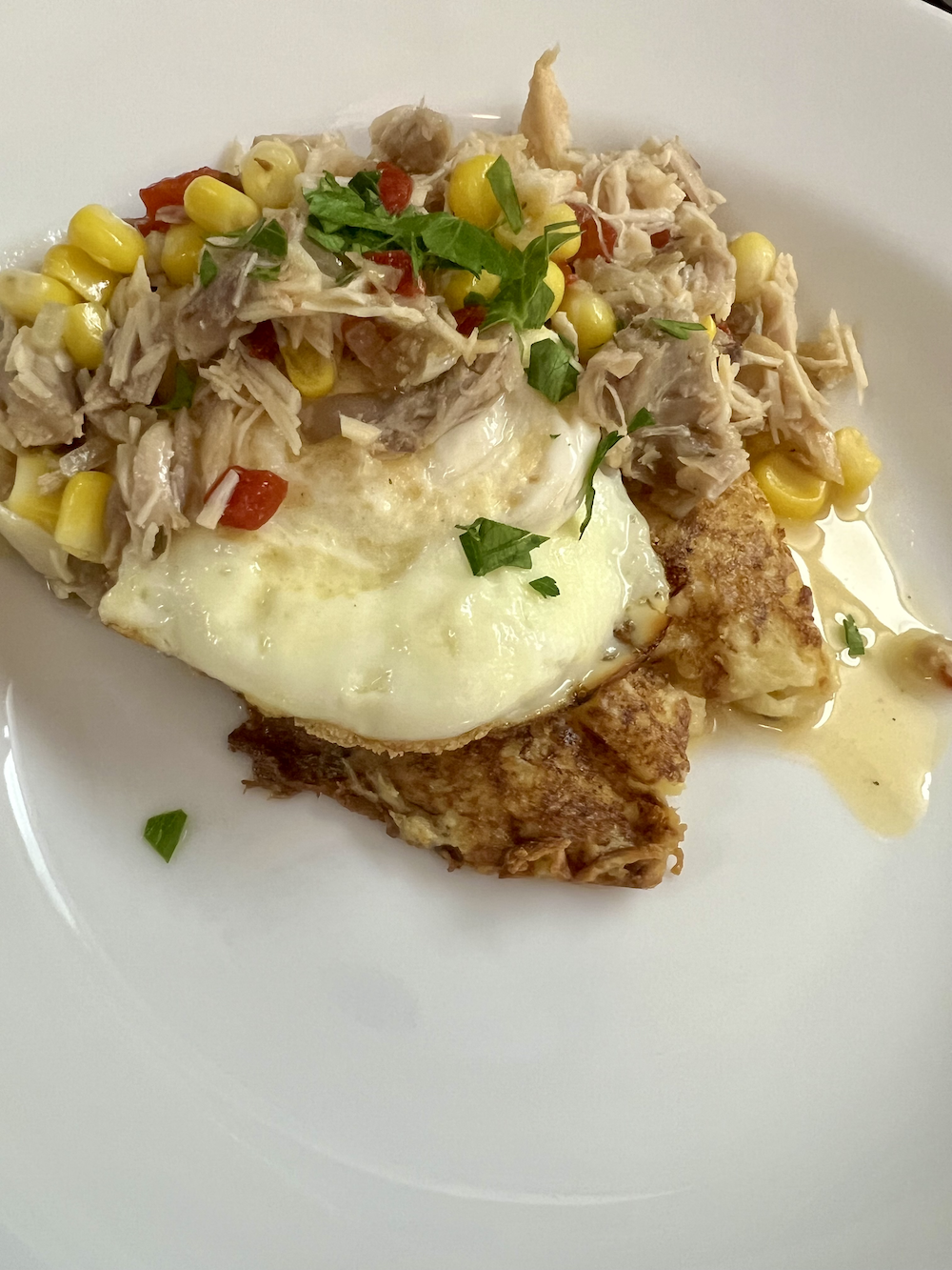Potato Cakes with Turkey Red Pepper Hash