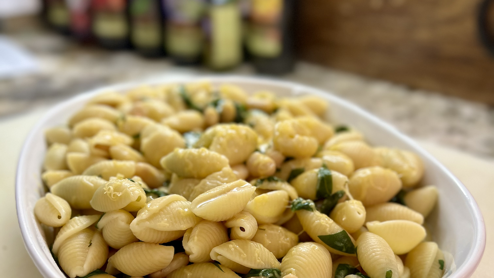Image of Pasta with White Beans and Spinach
