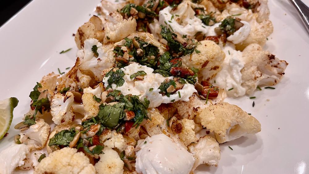 Image of Roasted Blackened Cauliflower with Burrata