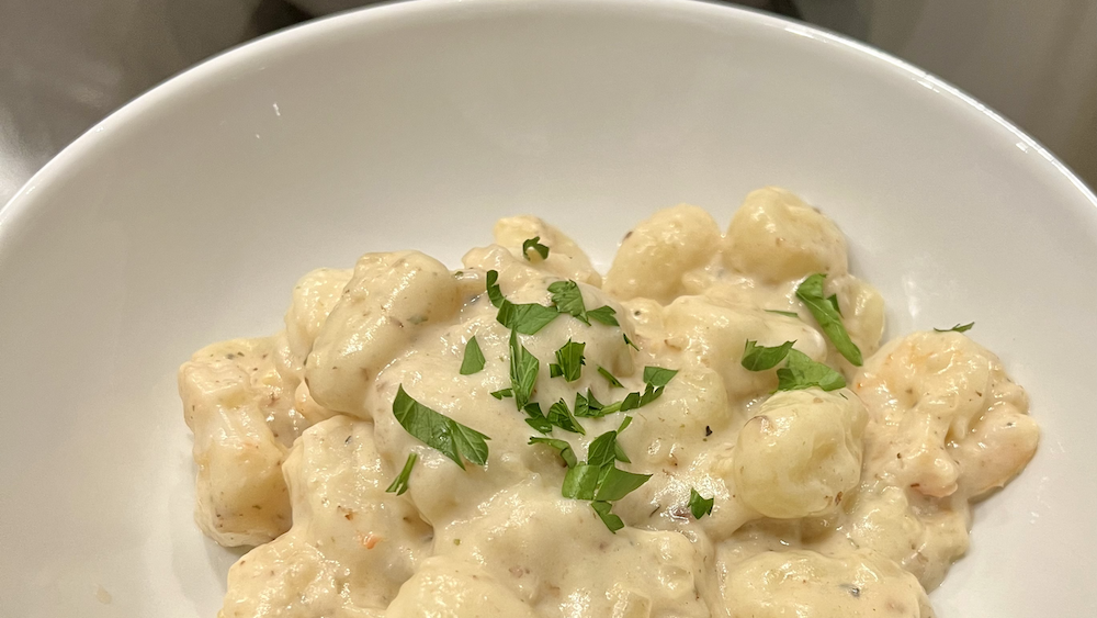 Shrimp and Gnocchi in Cream Sauce