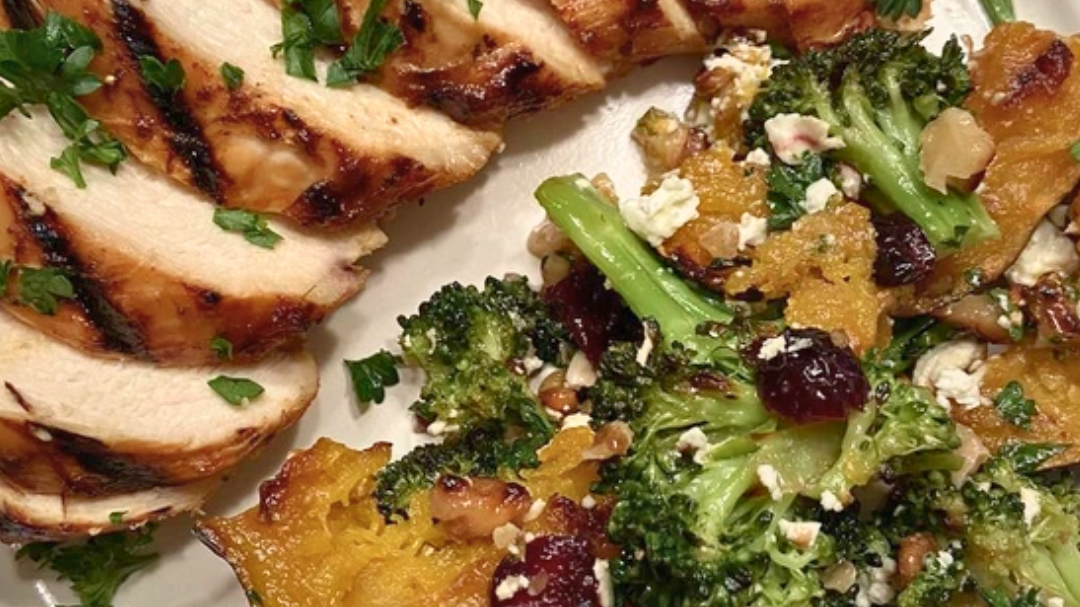 Roasted Squash and Broccoli Salad with Feta